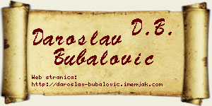Daroslav Bubalović vizit kartica